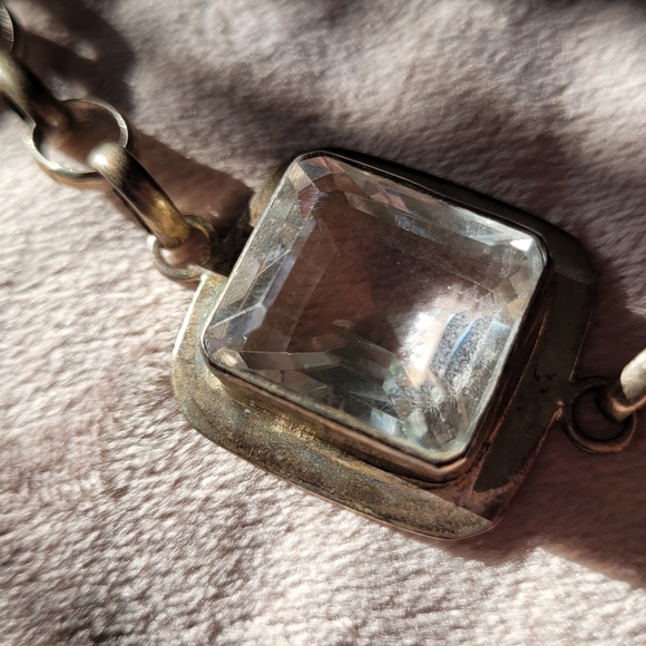 Silver bracelet with crystal detail - Picture 2 of 2